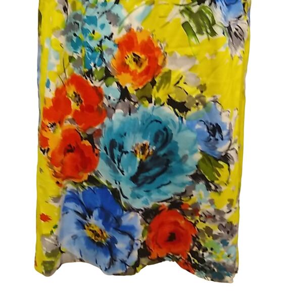 Spense Sheath Dress Womens Size 4 Yellow Floral Cap Sleeves Round Neck - Picture 6 of 7